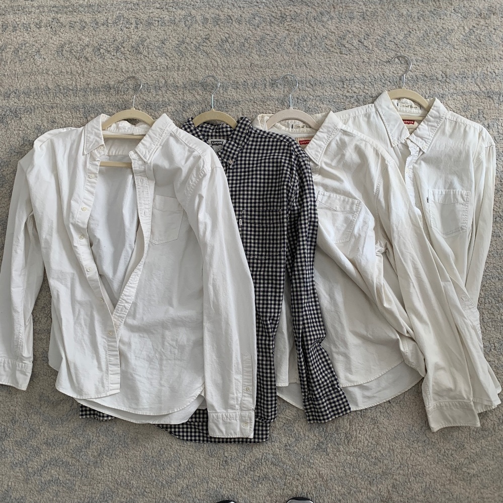 4 Pack Levi's Button Down Cotton Shirts - Size L